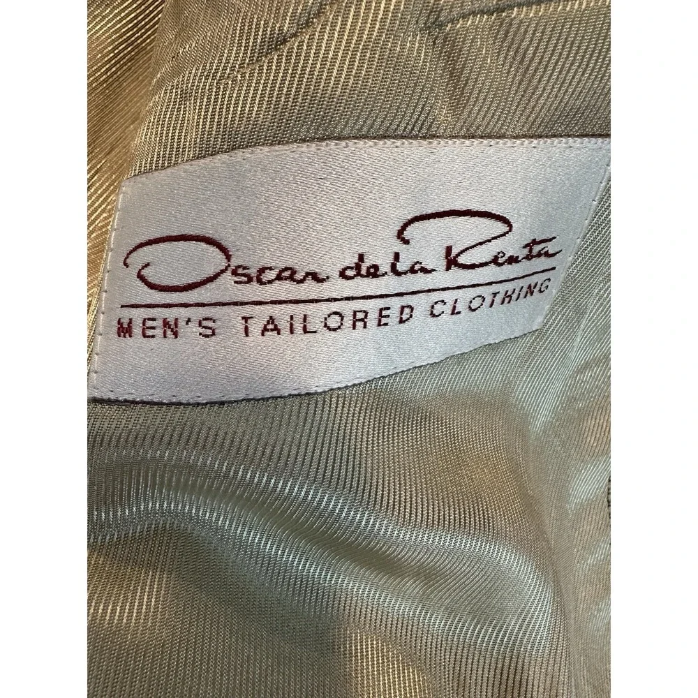 Oscar de la Renta Blazer Mens Brown Houndstooth Sports Coat Work Preppy 42R